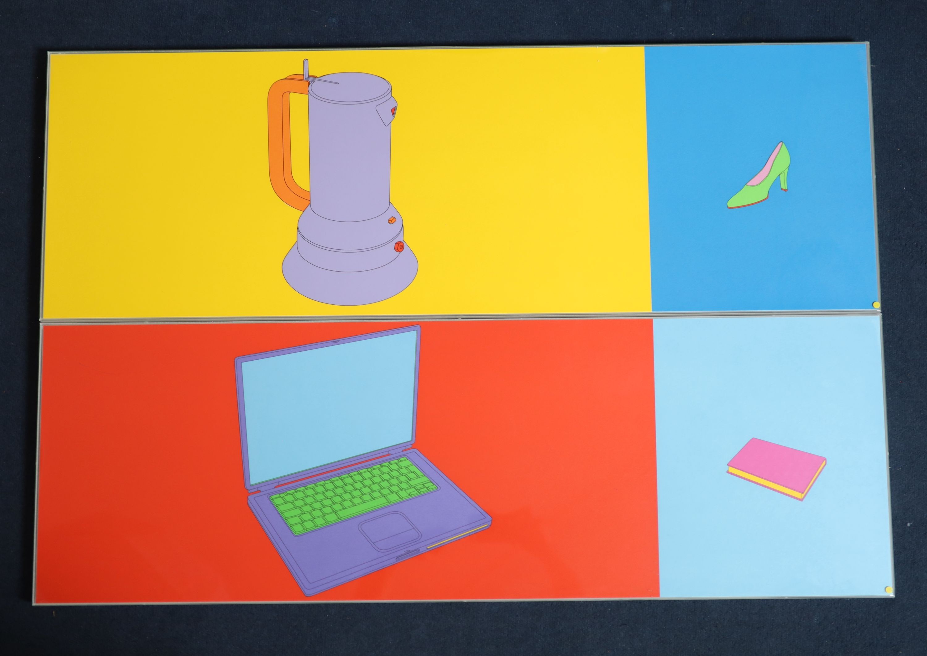 Michael Craig-Martin (Irish, 1941-), Folio, 2004, Set of 12 screenprints, 33 x 100cm.